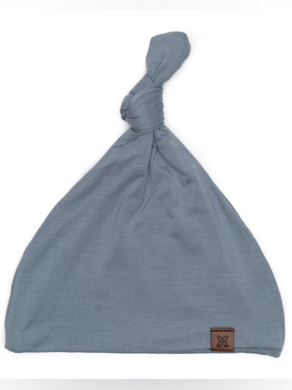 NWT Papillon Bebe Knotted Beanie Hat - Slate Blue 0-3M